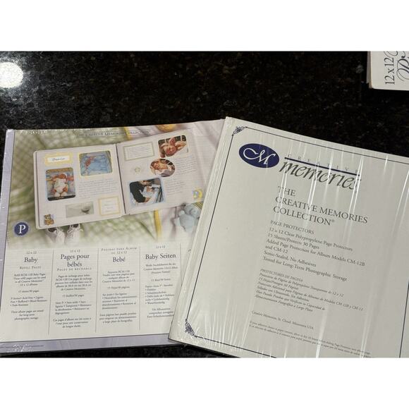 Creative Memories 12x12 Baby Refill Pages 15 Sheets / 30 Pages Page Protectors - Picture 1 of 2